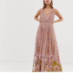 ASOS design embroidered tulle dress - size 10